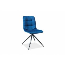 Židle TEXO VELVET Černá Konstrukce/Tmavě modrý BLUVEL 86