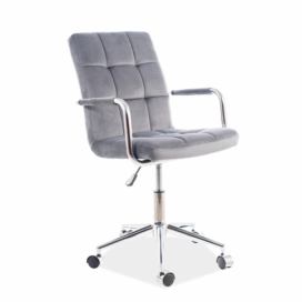 Židle kancelářská Q022 VELVET šedý BLUVEL14
