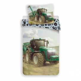Jerry Fabrics povlečení bavlna fototisk Traktor green 140x200+70x90 cm 