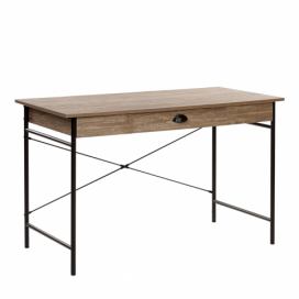 Psací stůl 120 x 60 cm tmavé dřevo/černý CASCO