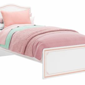 Dětská postel Betty 100x200cm - bílá/růžová