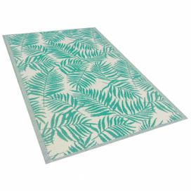 Venkovní koberec palmové listy smaragdový zelený 120 x 180 cm KOTA Beliani.cz