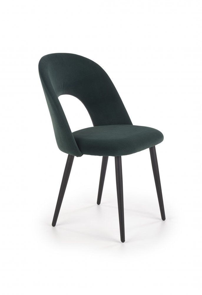 Jídelní židle K384 samet / černá Halmar Tmavě zelená - DEKORHOME.CZ