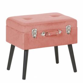 Manšestrová stolička s úložným prostorem růžová MALLARD