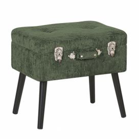 Manšestrová stolička s úložným prostorem zelená MALLARD