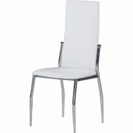 Jídelní židle SOLANA, ekokůže bílá/chrom