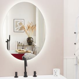 Koupelnové zrcadlo s LED osvětlením oválne 60 x 80 cm MAZILLE Beliani.cz