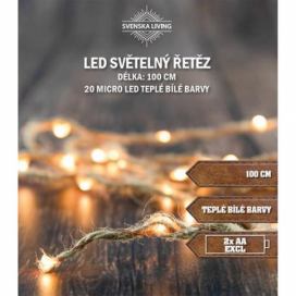 Můjrendlík Vánoční světelný řetěz 20 LED přírodní 1m
