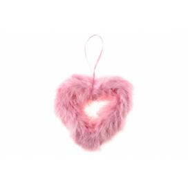 Autronic Růžové srdce z peří - dekorace AK1901-PINK