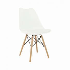 DEKORHOME.CZ: Jídelní židle KEMAL NEW ekokůže / plast / dřevo Tempo Kondela Bílá