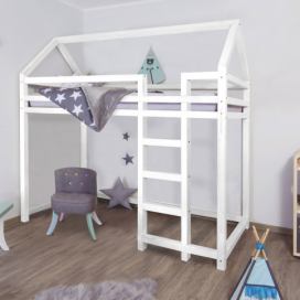 Benlemi Vyvýšená postel NESTY Zvolte barvu: Bílá, Rozměr: 120 x 200 cm, Strana: Vpravo