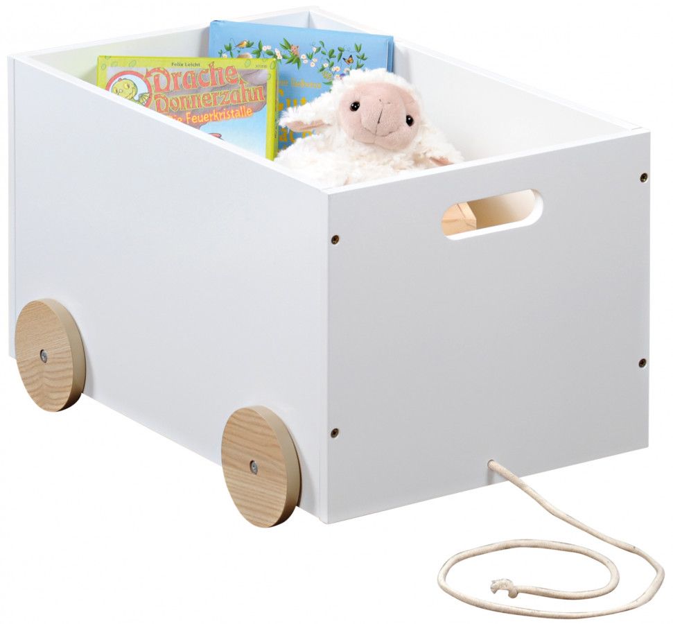 Pojízdný úložný box na hračky, bílý, KESPER - EMAKO.CZ s.r.o.