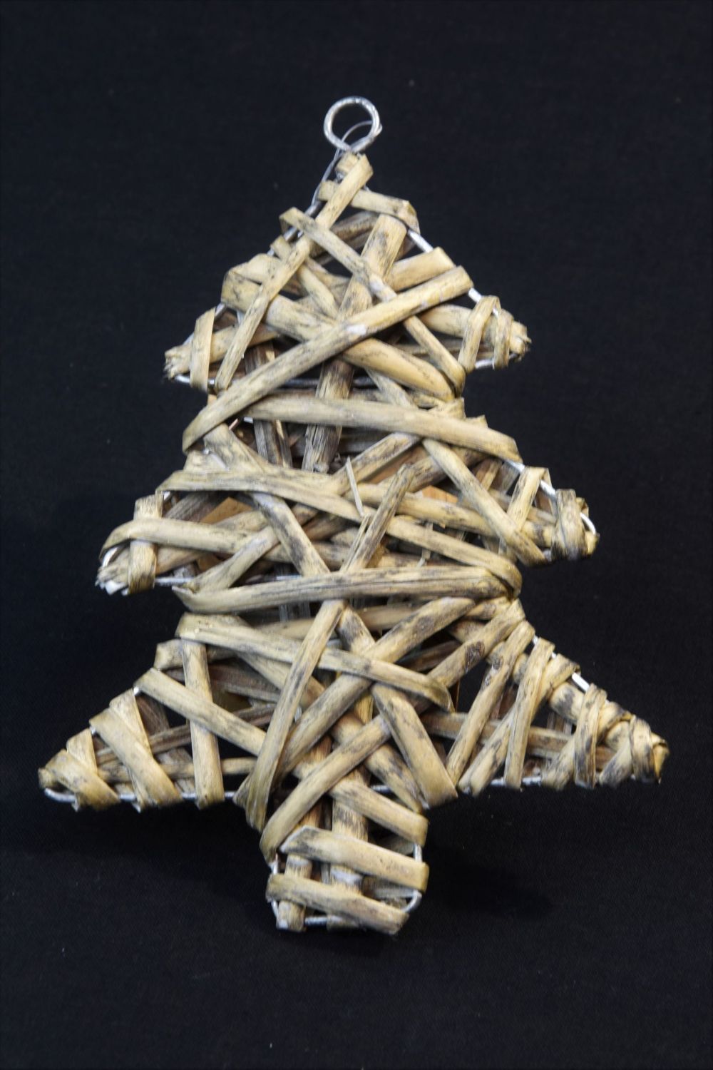 Vingo Proutěná ozdoba vánoční stromeček šedý 2 ks - 5x15cm - Vingo
