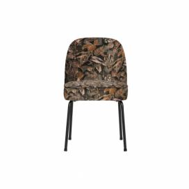 Hoorns Černá sametová jídelní židle Tergi s květinovým vzorem II.