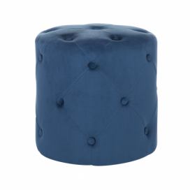 Sametový puf COROLLA modrý