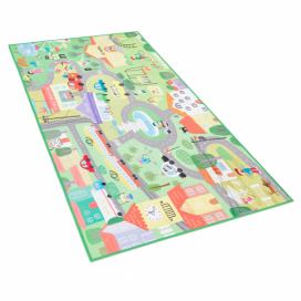 Dětský koberec s potiskem města 80 x 150 cm zelený KEMER