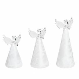 Sada 3 bílých LED andělských figurek KITTILA