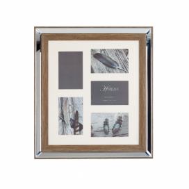 Rámeček na 5 fotografií zrcadlový efekt barva tmavého dřeva SINTA