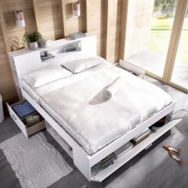 Aldo Manželská postel s úložným prostorem Lanka white