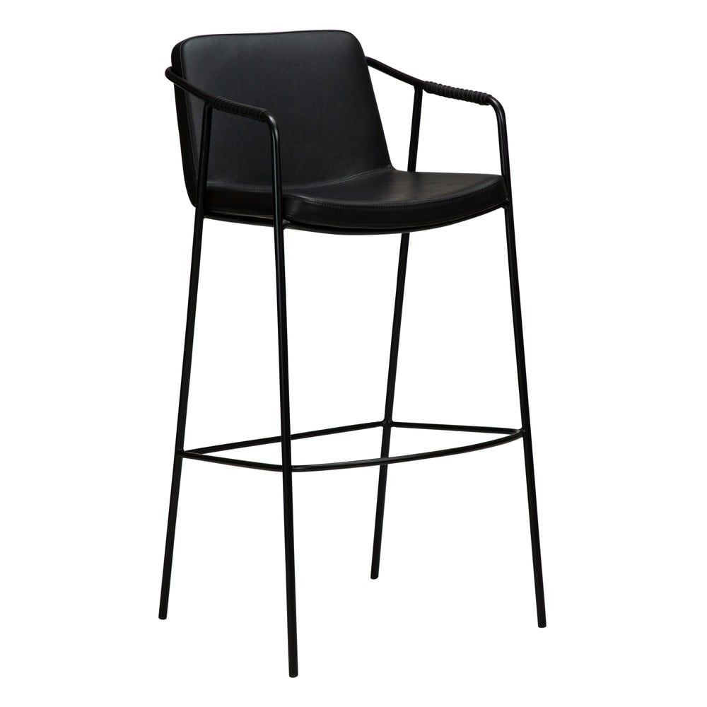 Černá barová židle z imitace kůže DAN-FORM Denmark Boto, výška 105 cm - Bonami.cz