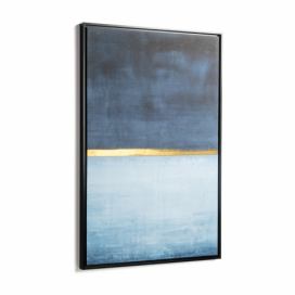 Modro zlatý abstraktní obraz Kave Home Wrigley 90 x 60 cm Bonami.cz