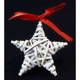 Vingo Vánoční ozdoba bílá hvězdička - 5ks, 10x10cm