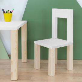 Benlemi Dětská židlička OPEE Zvolte barvu hranolů: Přírodní dekor bez laku, Zvolte barvu ploch: Bílá