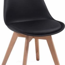 Miadomodo Sada jídelních židlí s plastovým sedákem, 2 ks, černá