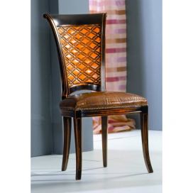 Stylová židle bez opěrek hnědá kůže zlato černý efekt 48x48x100 Mdum