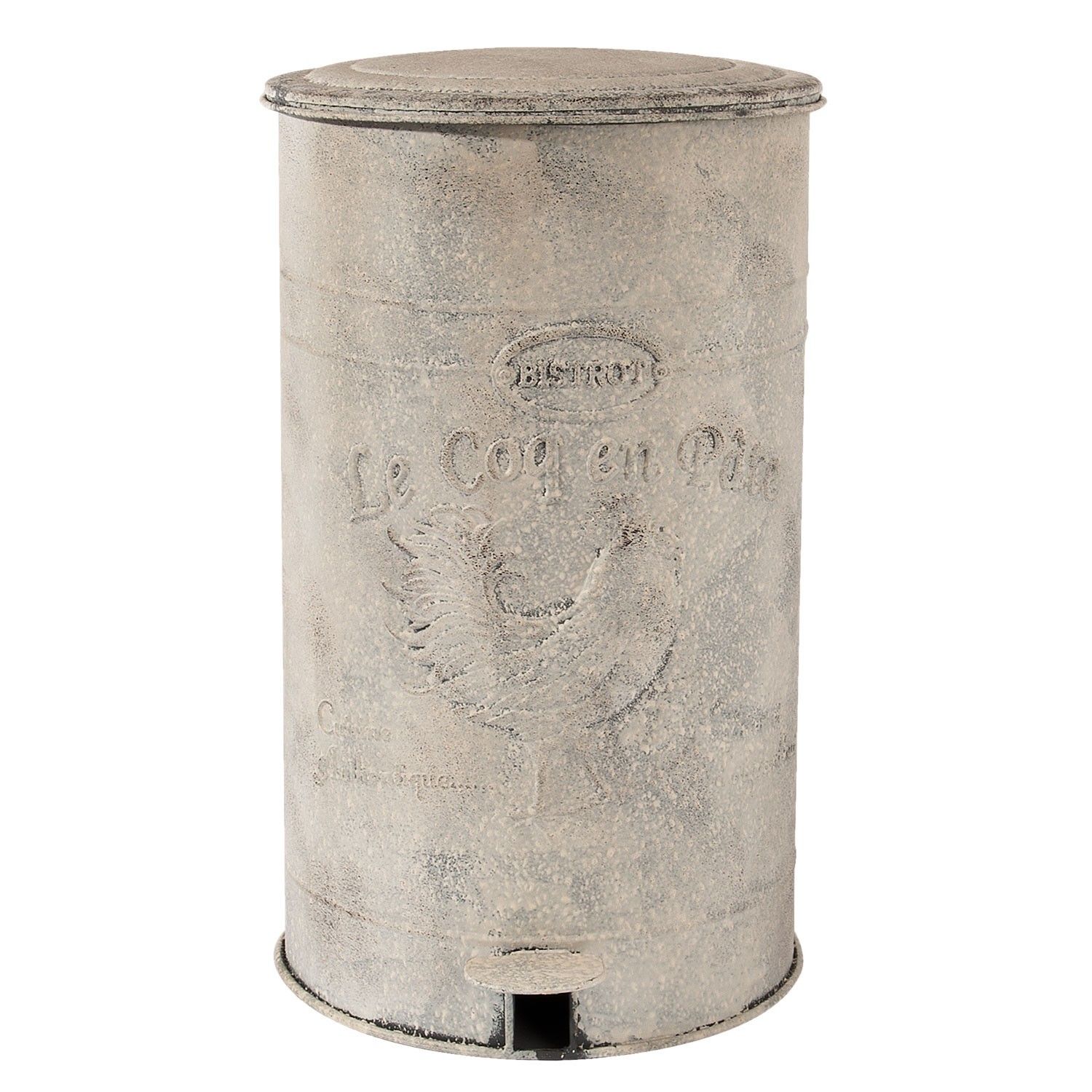 Bílý retro odpadkový koš s kohoutem - 26*30*46 cm Clayre & Eef - LaHome - vintage dekorace