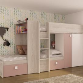 Aldo Patrová postel s prostorem pro dva růžová Bo1