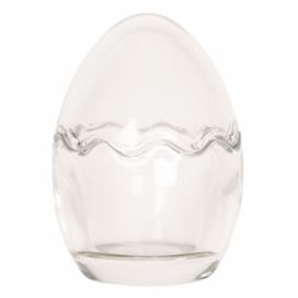 Skleněná nádoba s víkem Vajíčko - Ø 6*9 cm Clayre & Eef