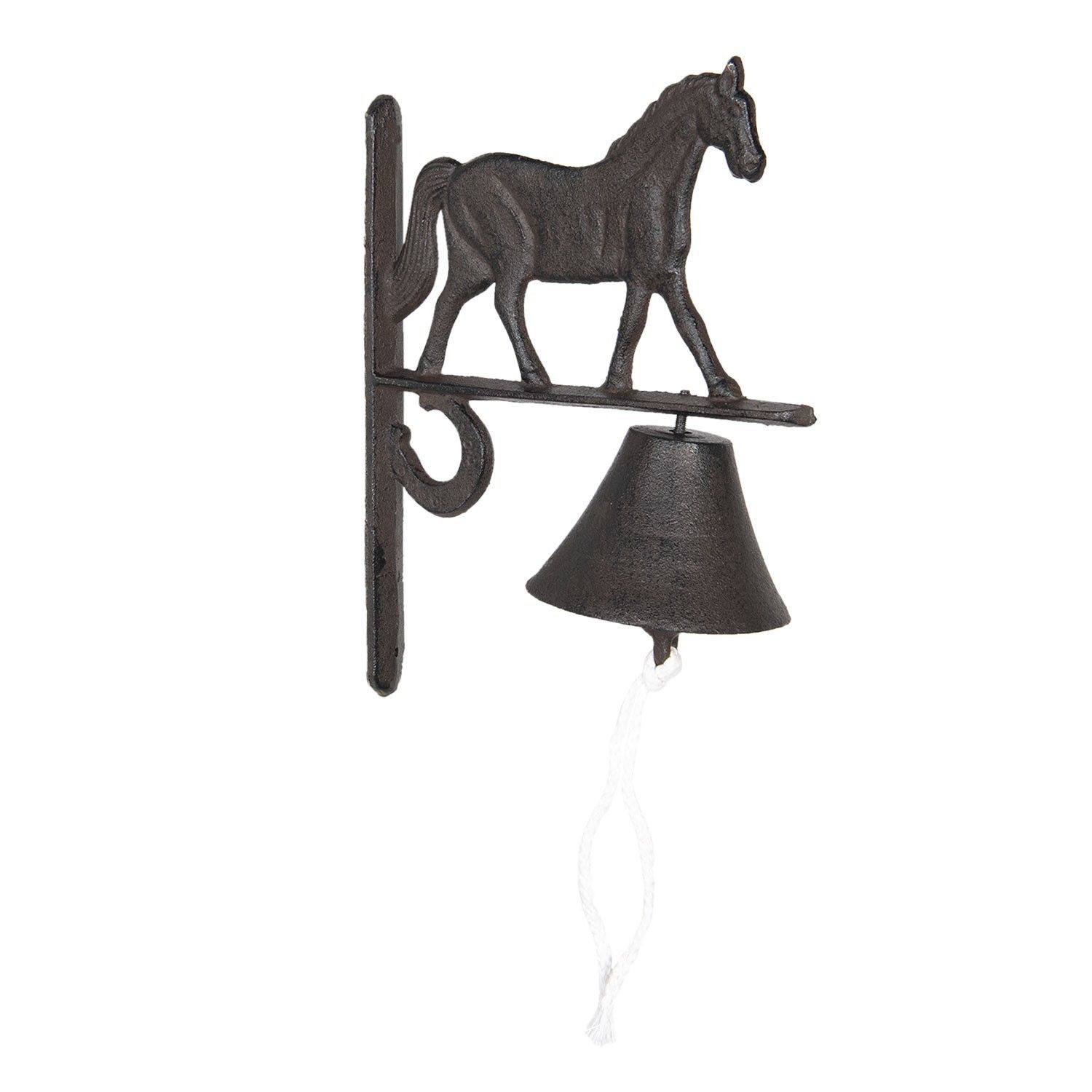 Litinový zvonek s koňem Horse - 20*11*27 cm Clayre & Eef - LaHome - vintage dekorace
