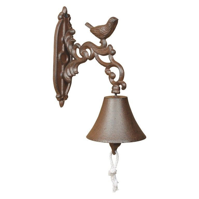 Litinový zvonek s ptáčkem v dárkové krabičce Bird - 10*19*24cm Esschert design - LaHome - vintage dekorace
