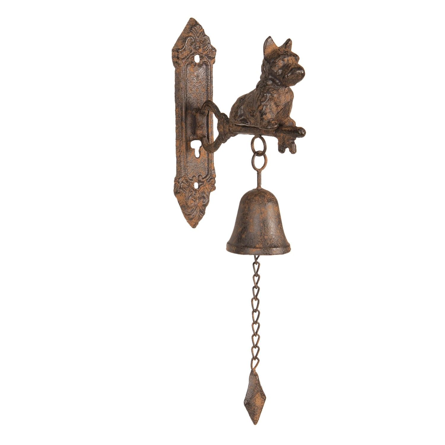 Litinový zvonek se psem s úmyslným rezem - 6*16*38 cm Clayre & Eef - LaHome - vintage dekorace