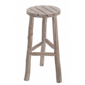 Dřevěná stolička přírodní s bílou patinou - Ø 40*53 cm J-Line by Jolipa