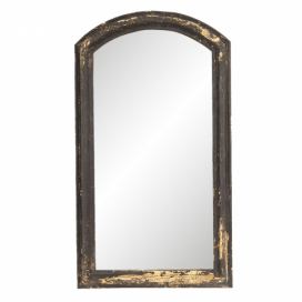 Nástěnné vintage zrcadlo v černém rámu s patinou - 33*3*59 cm Clayre & Eef LaHome - vintage dekorace