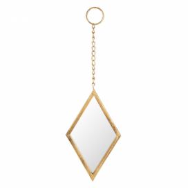 Závěsné kosočtvercové zrcadlo ve zlatém rámu - 18*2*28 cm Clayre & Eef
