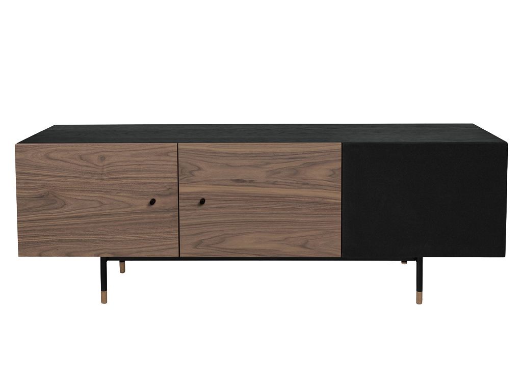Ořechový televizní stolek Woodman Jugend s kovovou podnoží 150x45 cm - Designovynabytek.cz