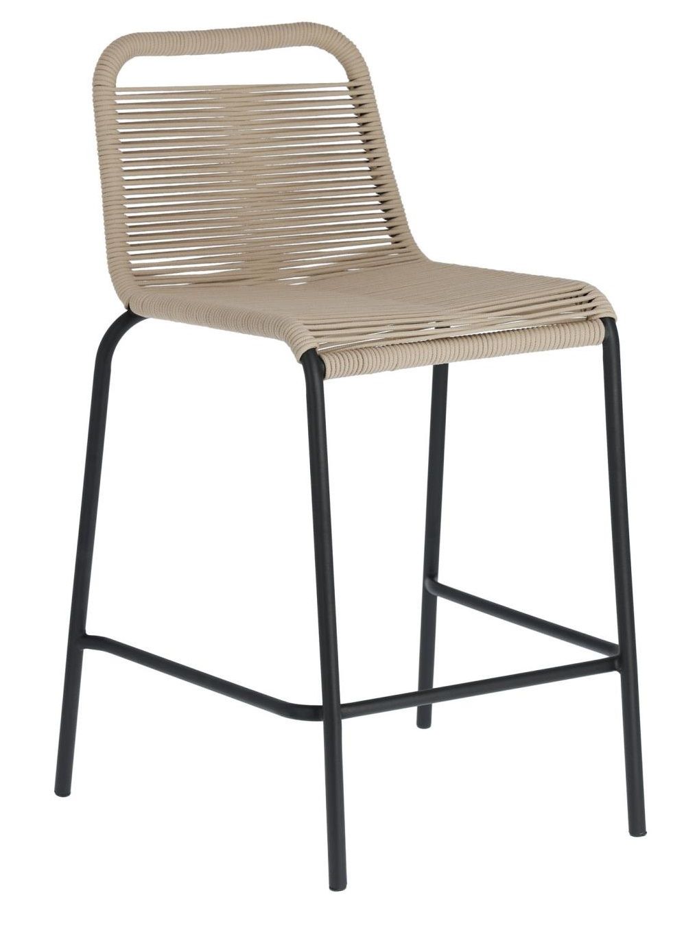 Béžová pletená barová židle Kave Home Lambton 62 cm - Designovynabytek.cz