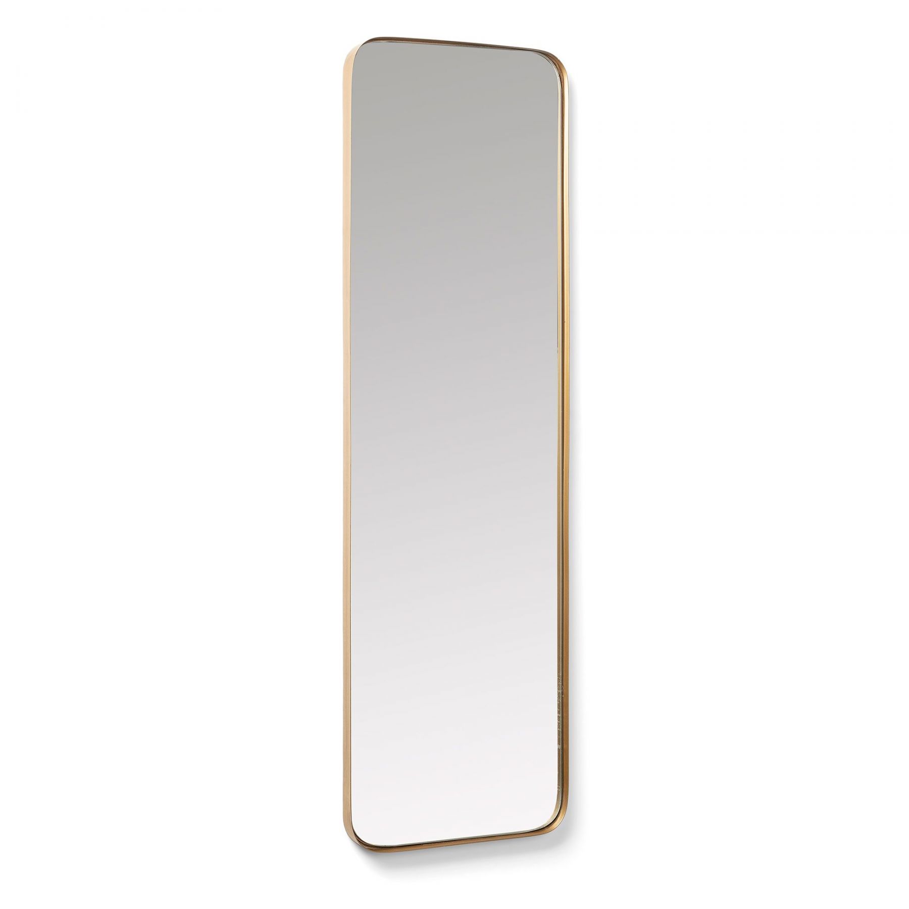 Zlaté kovové závěsné zrcadlo Kave Home Marco 100 x 30 cm - Designovynabytek.cz