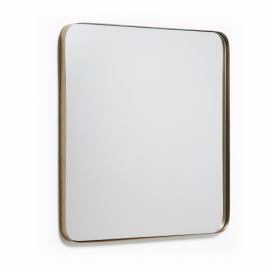 Zlaté kovové závěsné zrcadlo Kave Home Marco 60 x 60 cm Designovynabytek.cz