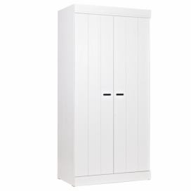 Hoorns Bílá dřevěná šatní skříň Ernie 195 cm