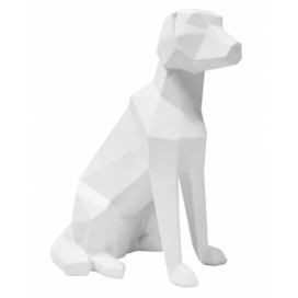 Time for home Bílá dekorativní soška Origami Dog S