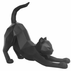 Matně černá soška PT LIVING Origami Stretching Cat, výška 30,5 cm Bonami.cz