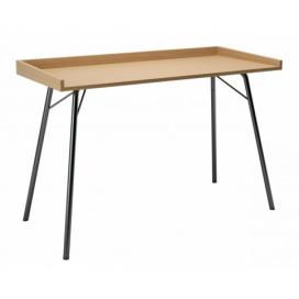 Dubový pracovní stůl Woodman Rayburn s kovovou podnoží 115 x 52 cm