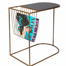 Zlatý kovový odkládací stolek DUTCHBONE Eileen 51 x 31,5 cm