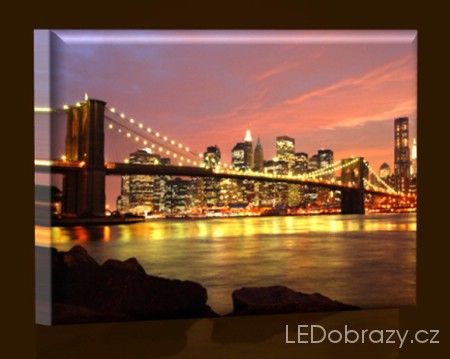 LED obraz Brooklynský most 45x30 cm - LEDobrazy.cz