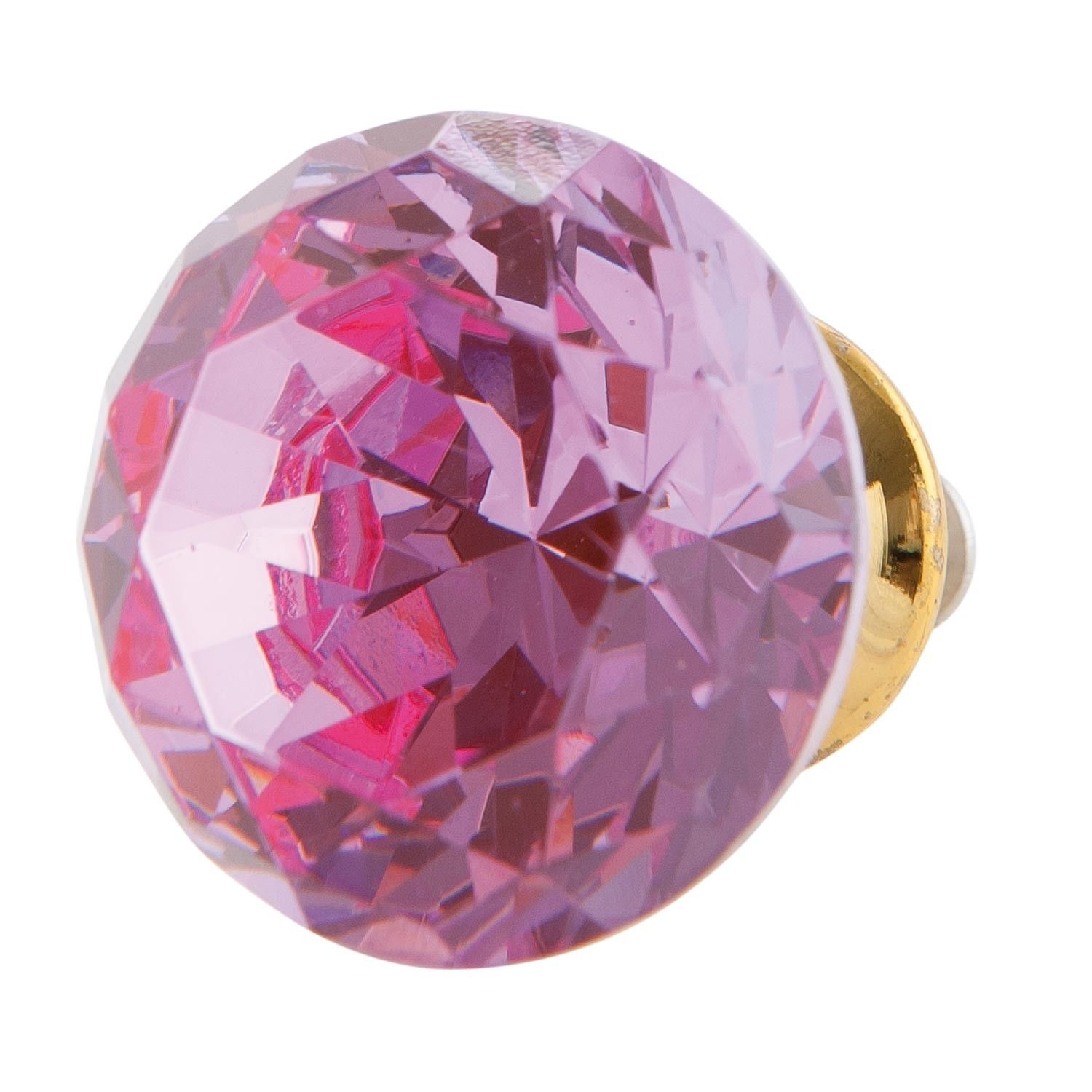 Úchytka tvar diamant růžová - pr 3 cm Clayre & Eef - LaHome - vintage dekorace