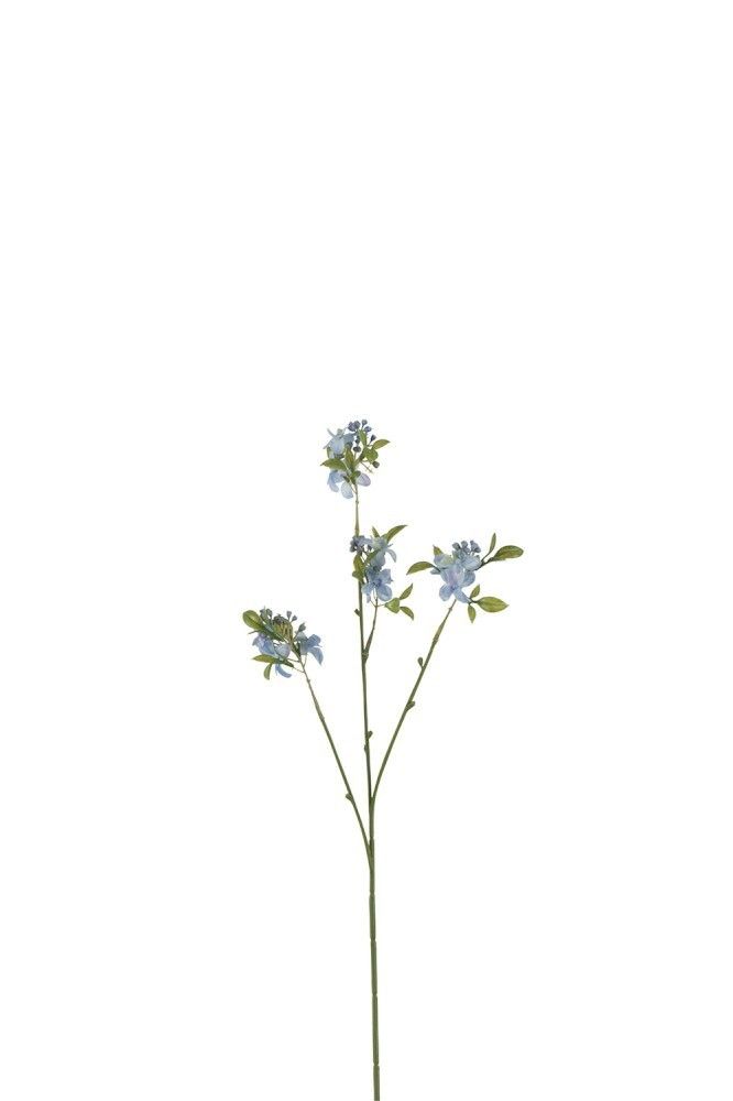Umělá květina větev s modrým květem - 48cm J-Line by Jolipa - LaHome - vintage dekorace